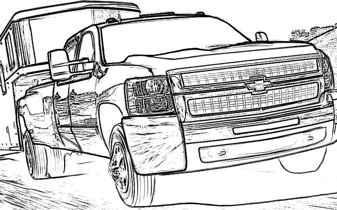 Image de silverado para coloriar