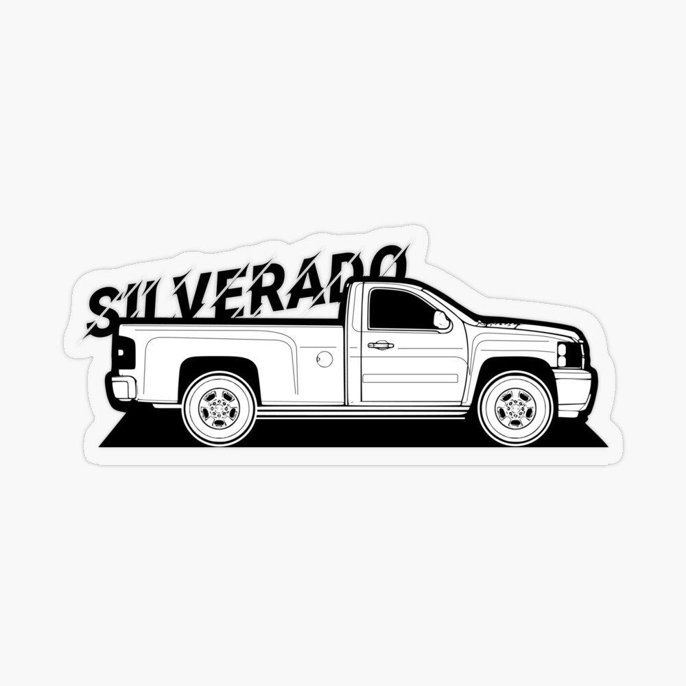 Chevy silverado truck art board print for sale by isska