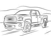 Pickup trucks coloring pages free printable pictures