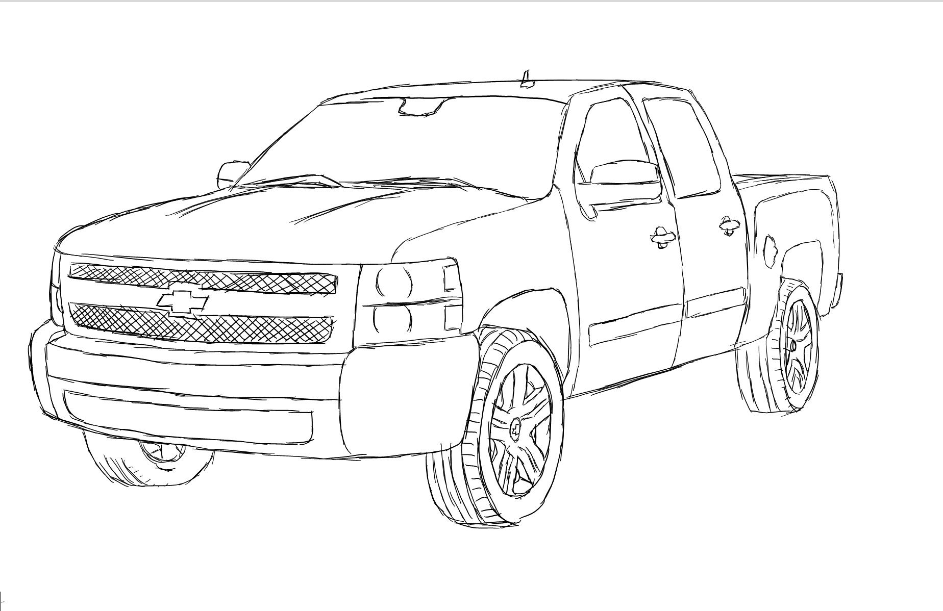 Chevrolet silverado drawing chevy silverado cool trucks chevy