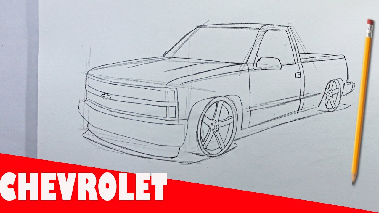 Coo dibujar una caioneta chevrolet a lapiz