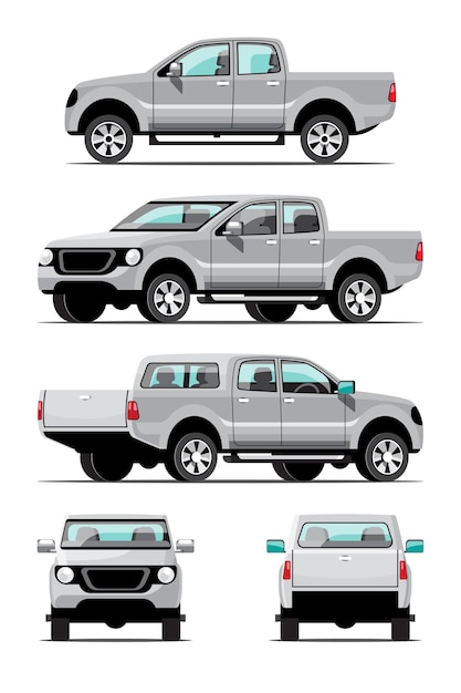 Vector e ilustracion de camioneta blanca para dcargar gratis