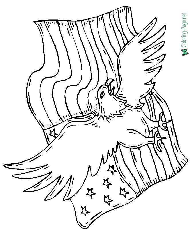 Coloring pages of american symbols