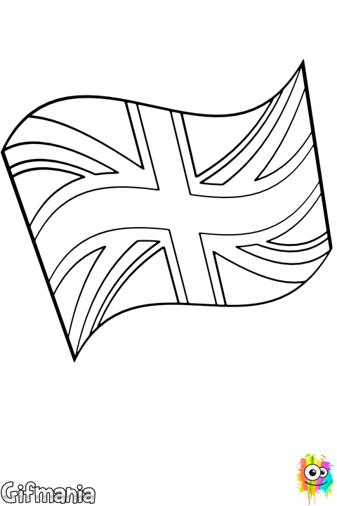 Learn the flag of united kingdom by coloring pages