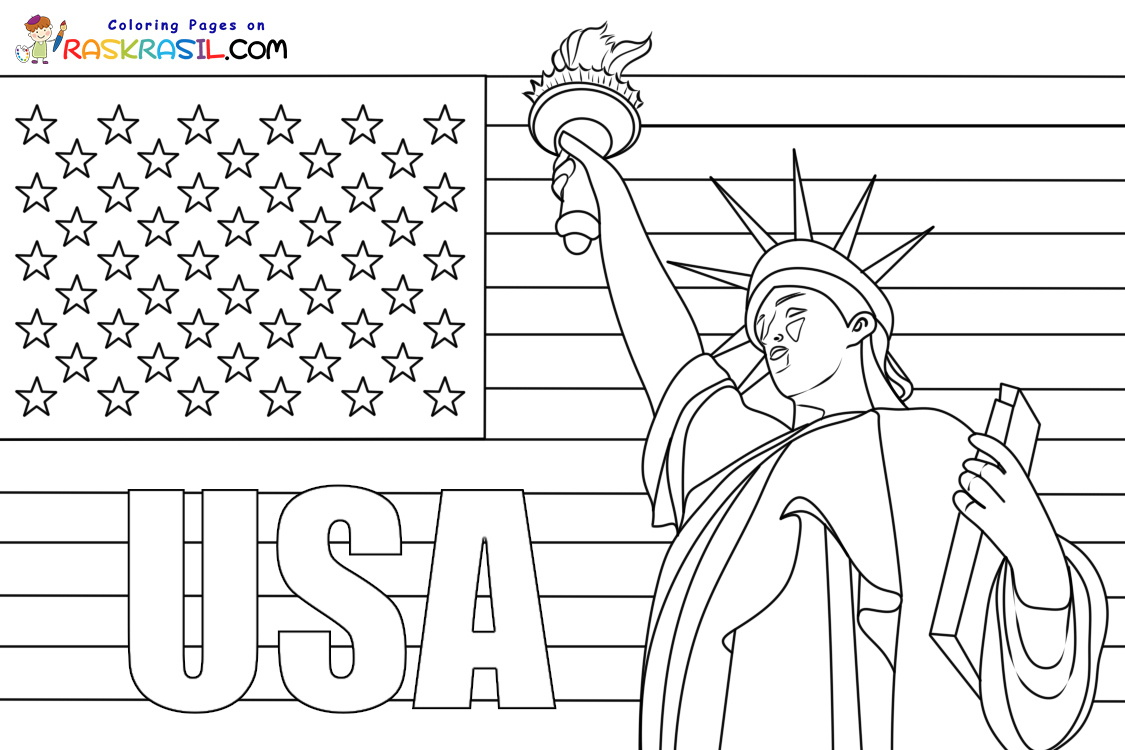 Dibujos de estados unidos para colorear