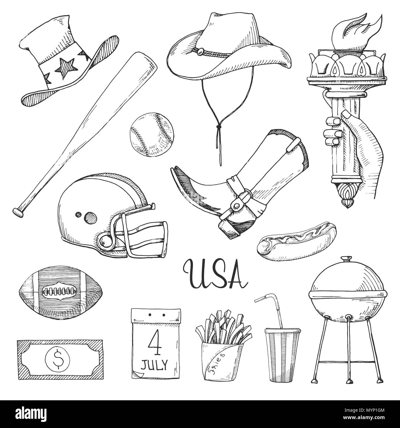 Cultura americana imãgen vectorial de stock