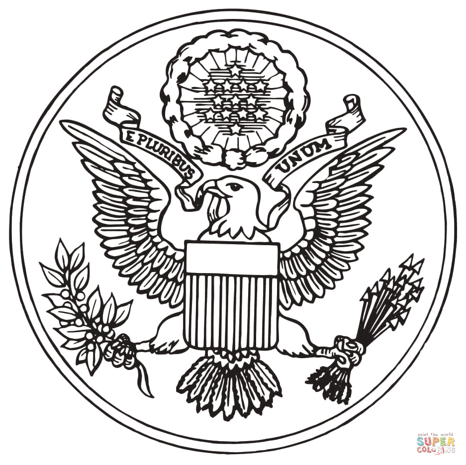Dibujo de el gran sello de los estados unidos para colorear dibujos para colorear imprimir gratis