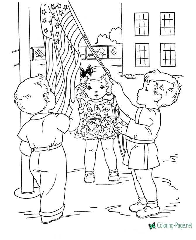 Coloring pages of american symbols