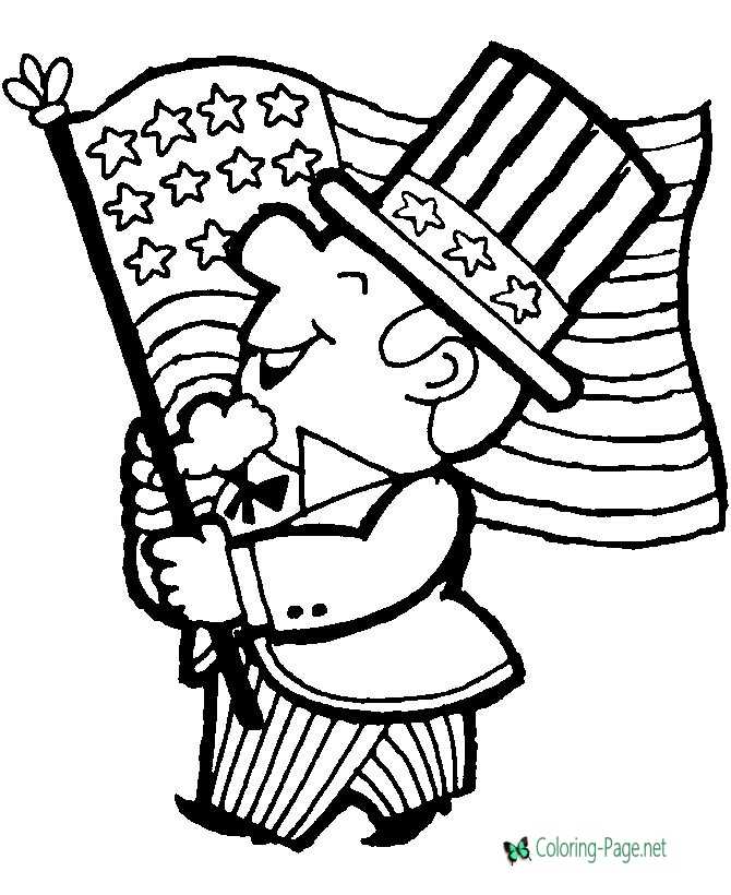 Coloring pages of american symbols