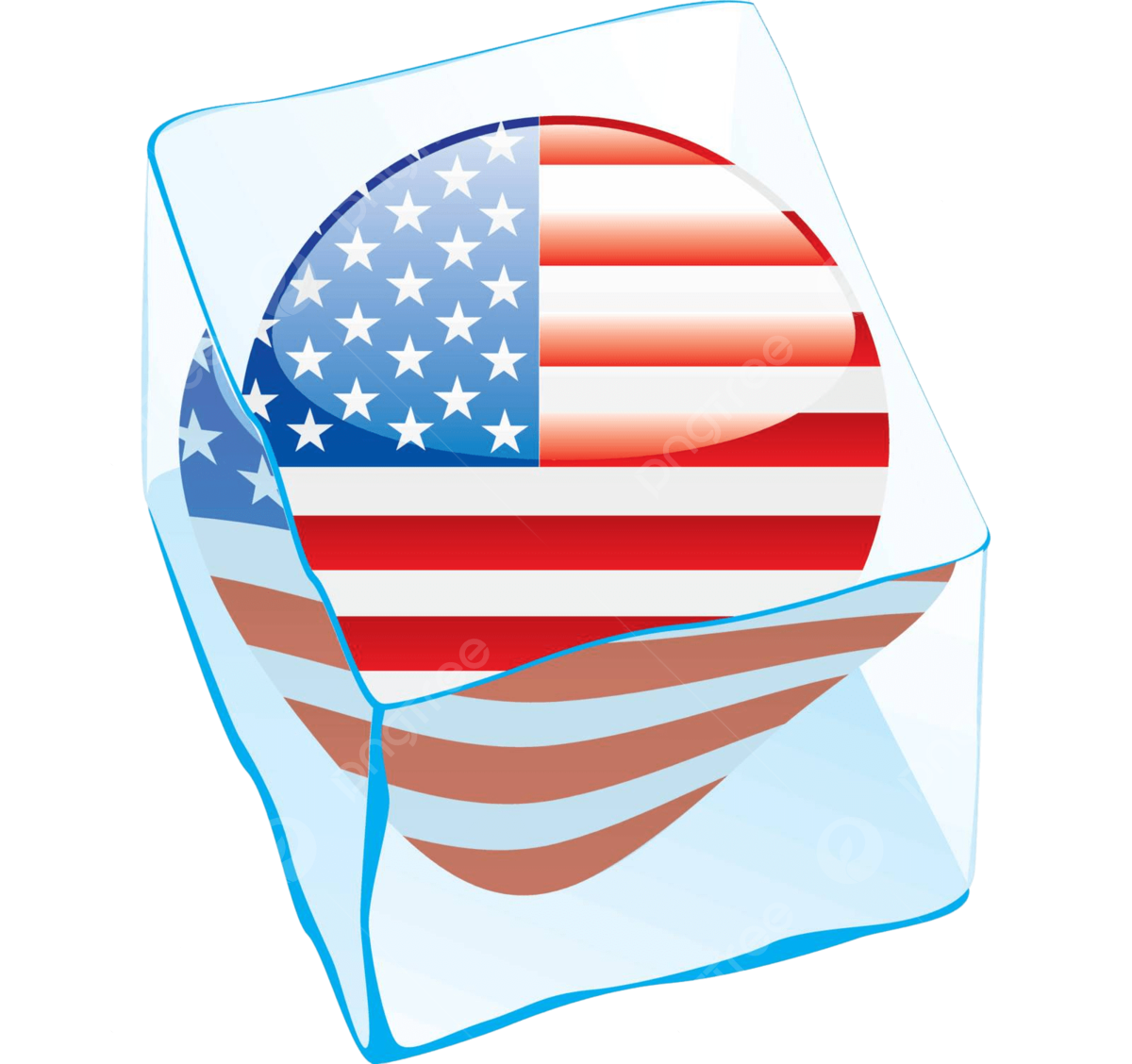 Bandera de botãn de amãrica congelada en color de temporada de objeto de cubo de hielo vector png objeto temporada color png y vector para dcargar gratis