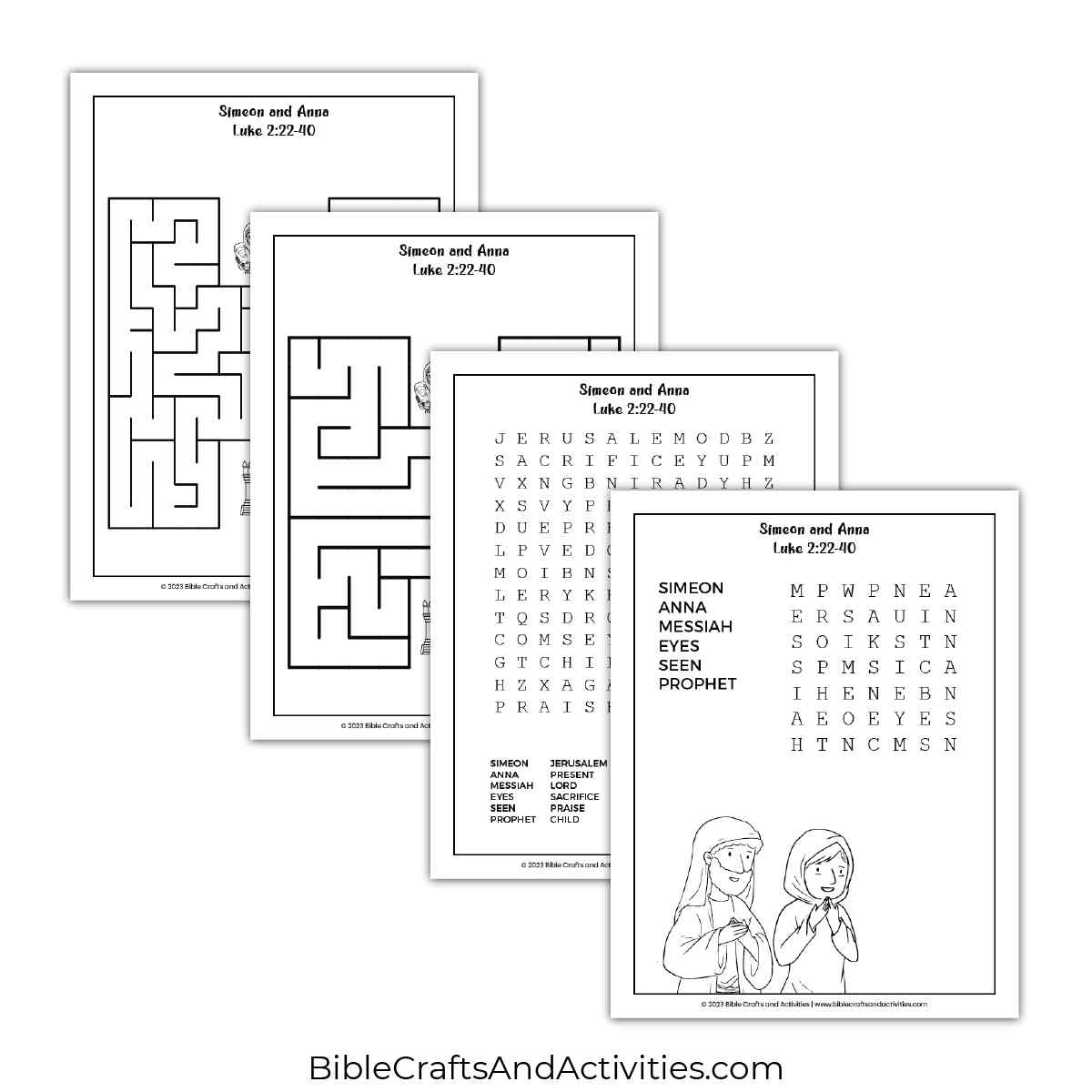Simeon and anna activity pages