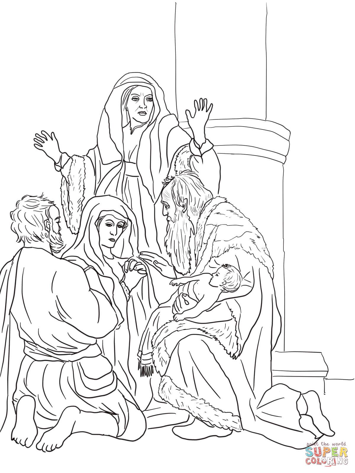 Rembrandt simeon and anna recognize the lord in jesus jesus coloring pages coloring pages sunday school coloring pages