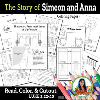 Simeon and anna meet jesus coloring book luke