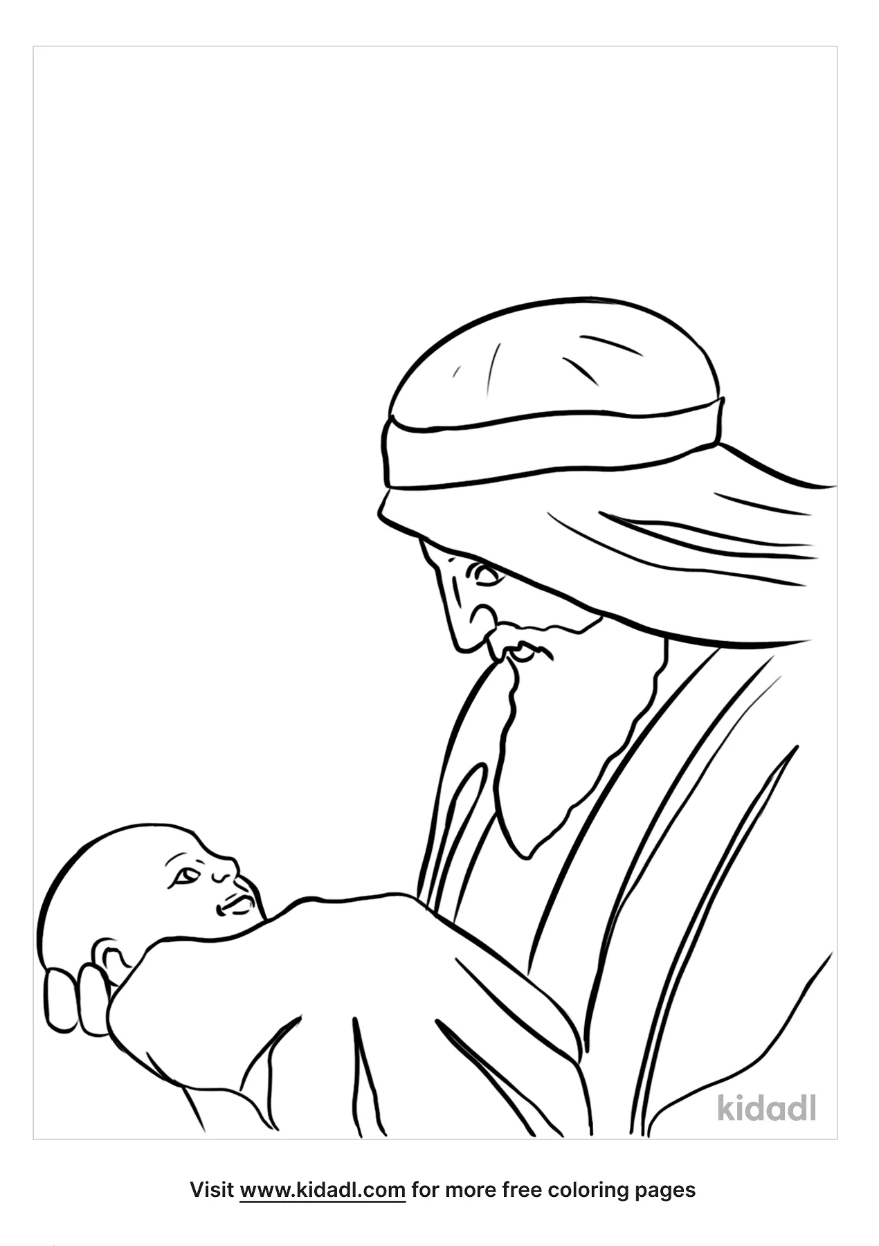 Free anna and simeon coloring page coloring page printables
