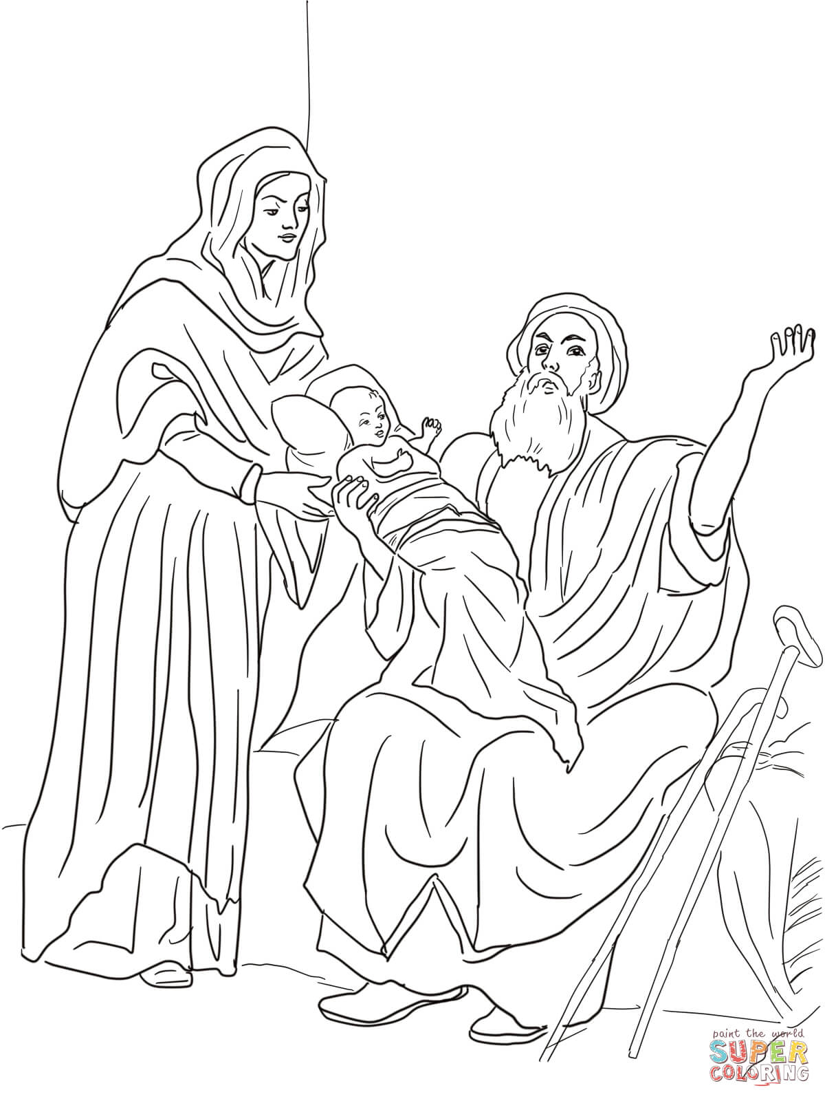 Baby jesus in the temple coloring page free printable coloring pages