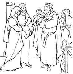 Jesus and simeon anna coloring page sunday school coloring pages coloring pages bible coloring pages