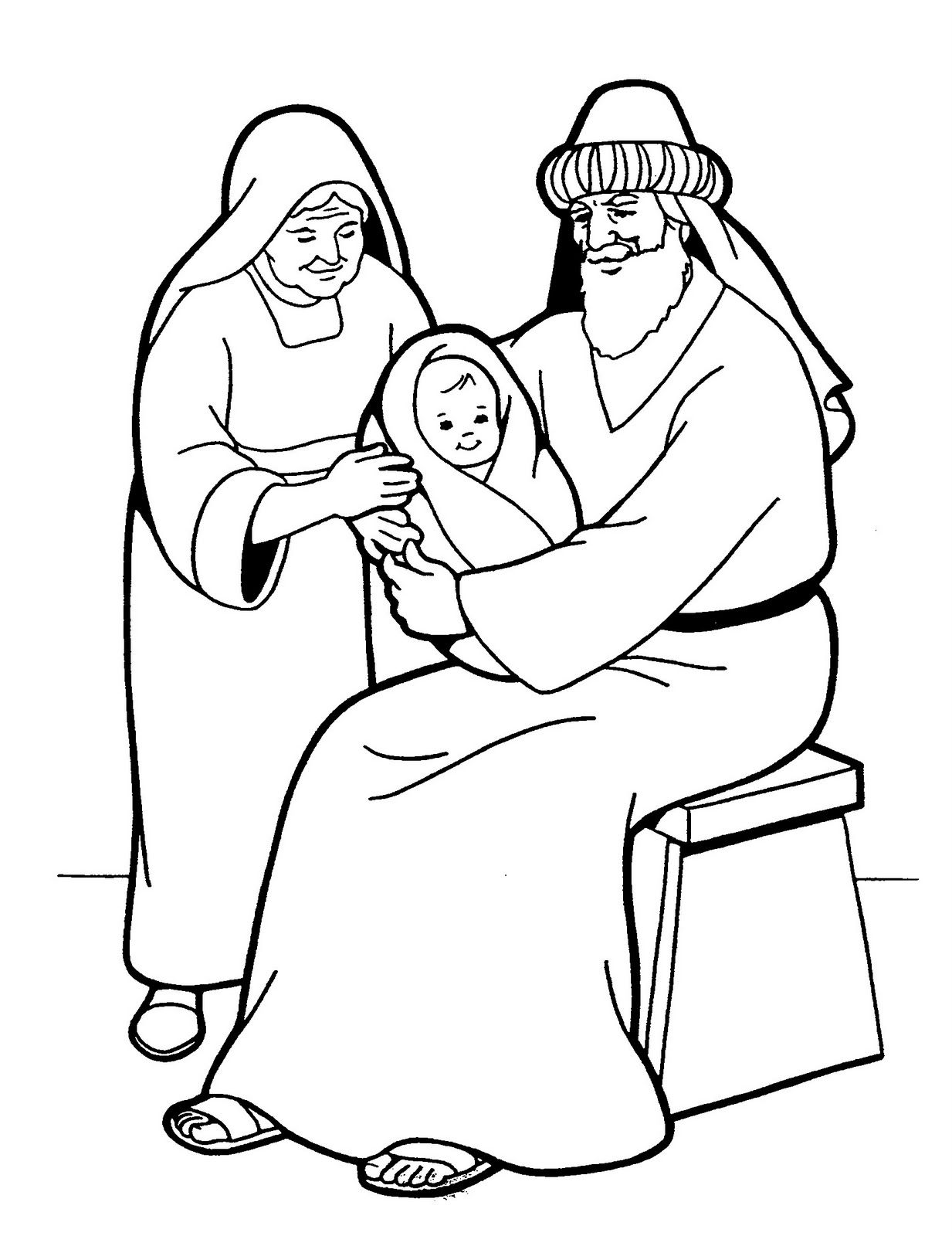 Simeon en anna pãginas para colorear de biblia manualidades para escuela dominical jesus para colorear