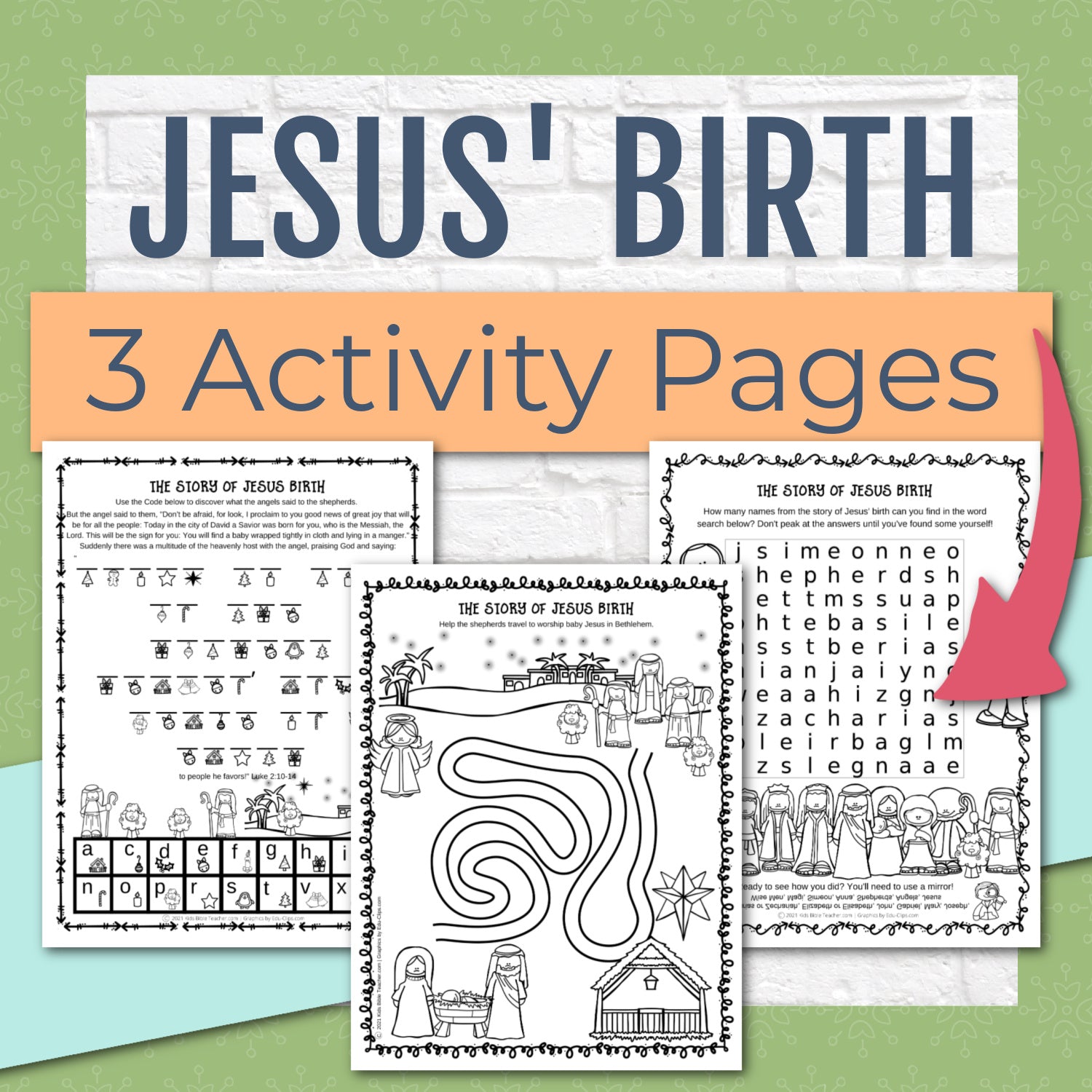 Jesus birth christmas activity pages