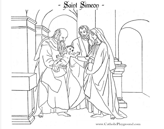St simeon coloring page february th â catholic playground