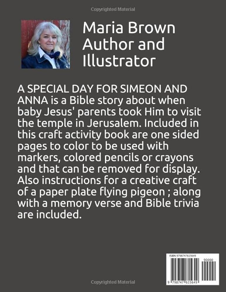 Buy a special day for simeon and anna a bible story colorg and craft book book onle at low prices dia a special day for simeon and anna a bible
