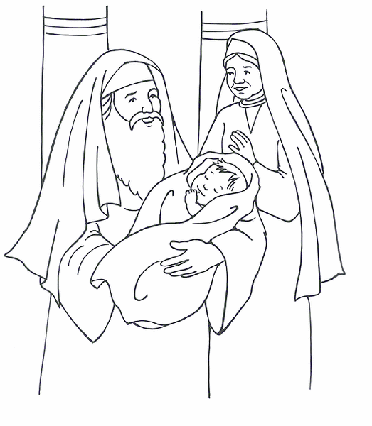 Simeon anna and baby jesus luke sunday school coloring pages bible coloring pages bible crafts