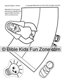 Simeon puppet craft for kids to color and tape sunday school preschool jesus crafts sunday school crafts