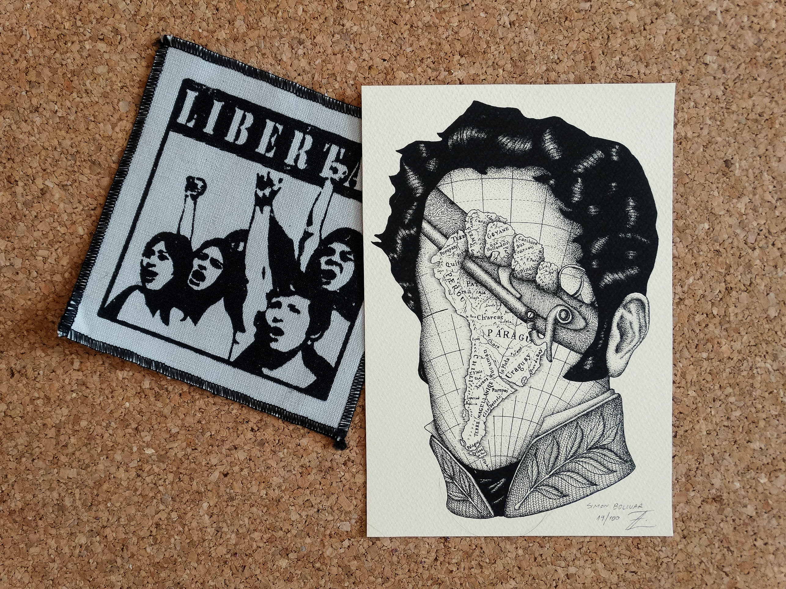 Simon bolivar art print small art print abstract portrait wall decor minimal decor boho decor tattoo print socialism boho