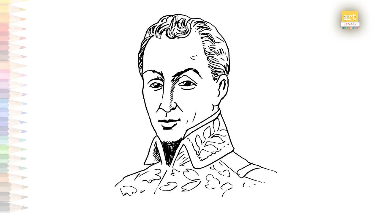 Simon bolivar drawings simãn bolãvar how to draw simon bolivar face step by step easyart