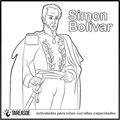 Simon bolivar para colorear