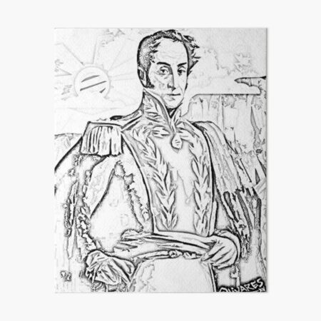 Simon bolivar pencil sketch art board print for sale by impact shop k