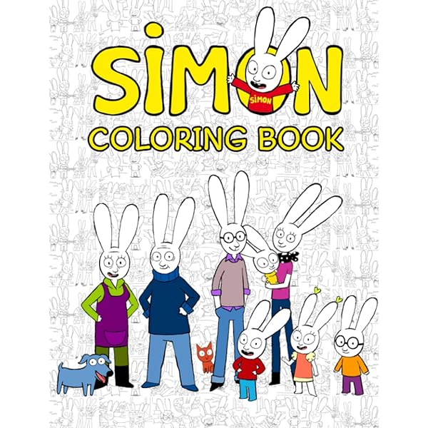 Simán coloring book encourage creativity for kids toddlers with one sided drawing pages of super rabbit characters and iconic scenes schneck allan hj books