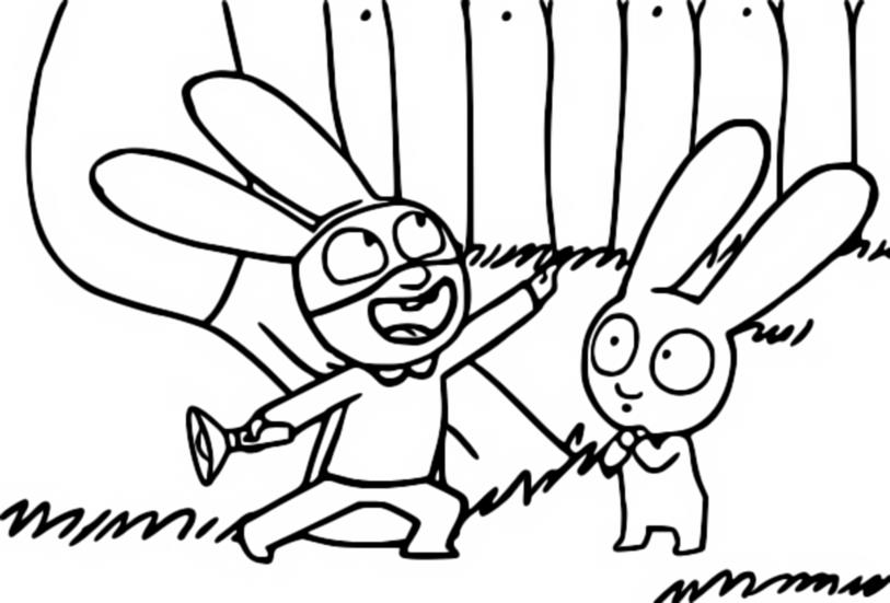 Coloring page simon rabbit simon disguises himself as a superhero