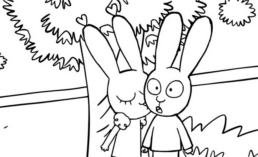 Coloring page simon rabbit simon and lou