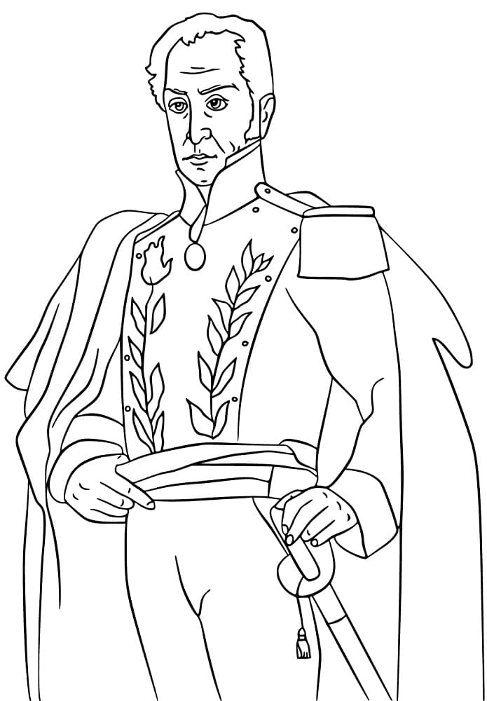 Printable simon bolivar coloring page