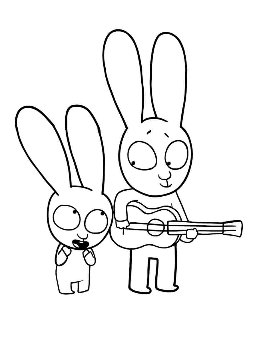 Simon rabbit coloring pages