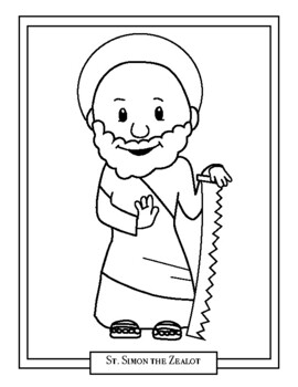St simon the zealot catholic saint coloring page by ladybug learning store