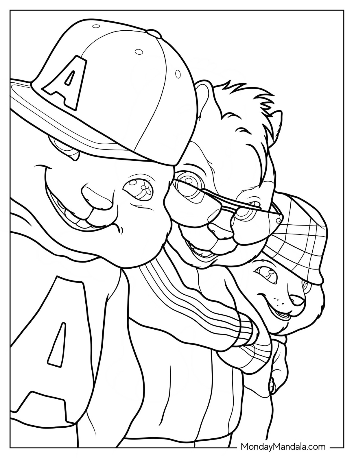 Alvin the chipmunks coloring pages free printables