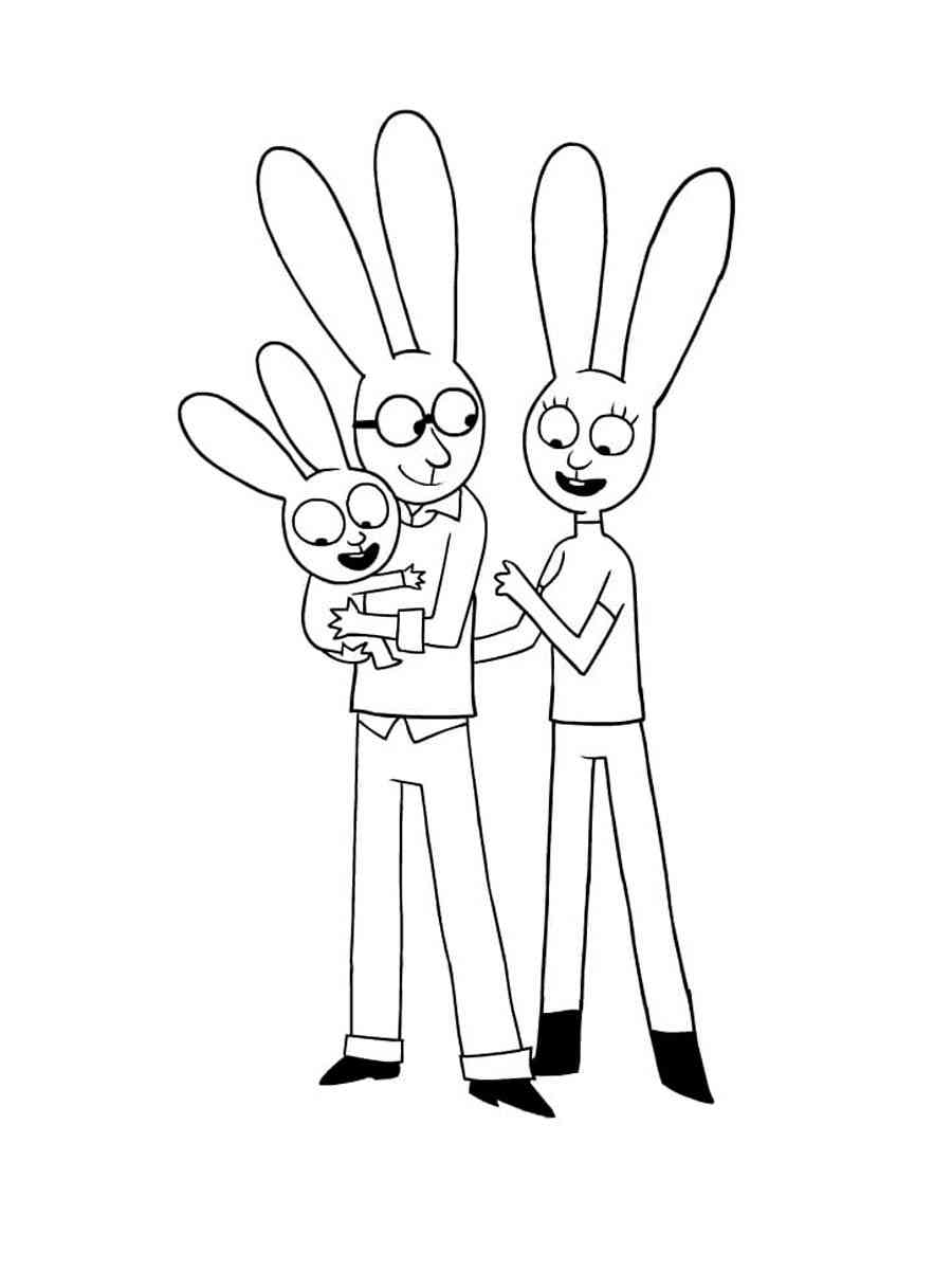 Simon rabbit coloring pages