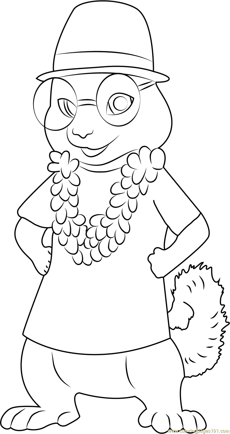 Simon chipwrecked coloring page for kids