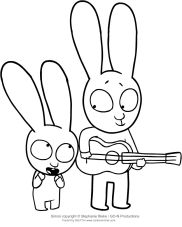 Simon the rabbit coloring page