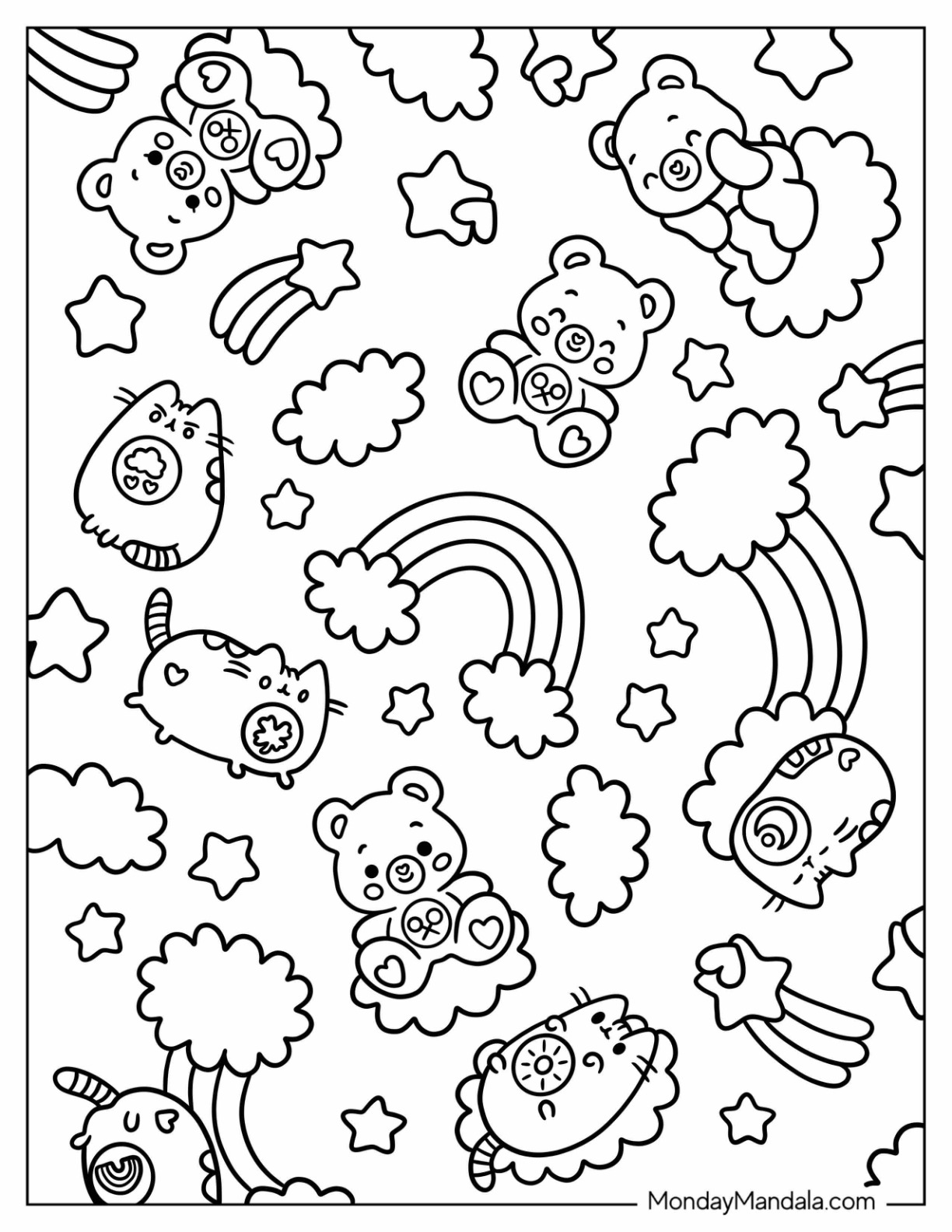 Aesthetic coloring pages free pdf printables