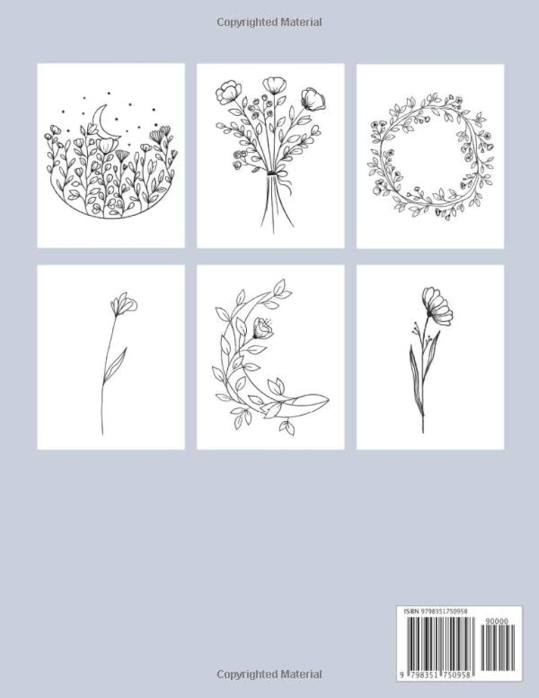 Botanical minimalist coloring book simple aesthetic floral coloring pages for teens adults perfect for stress relief relaxation russo anna books