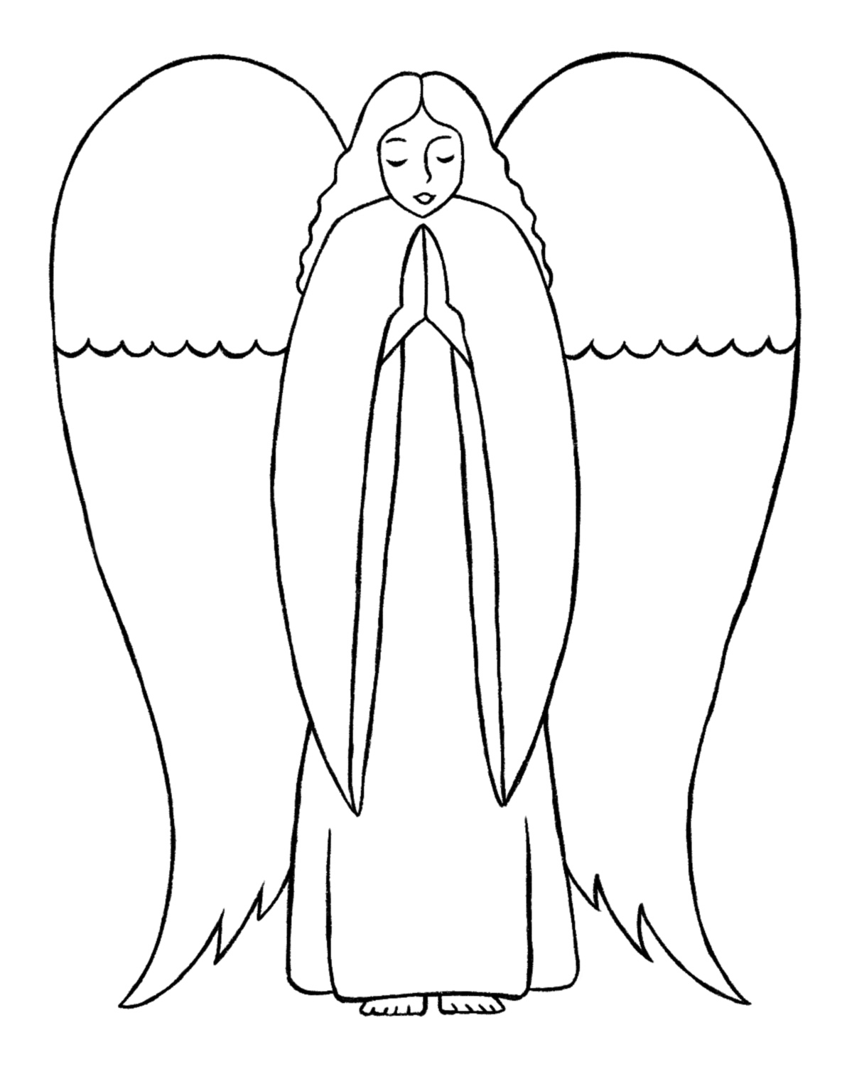 Angel drawing easy steps