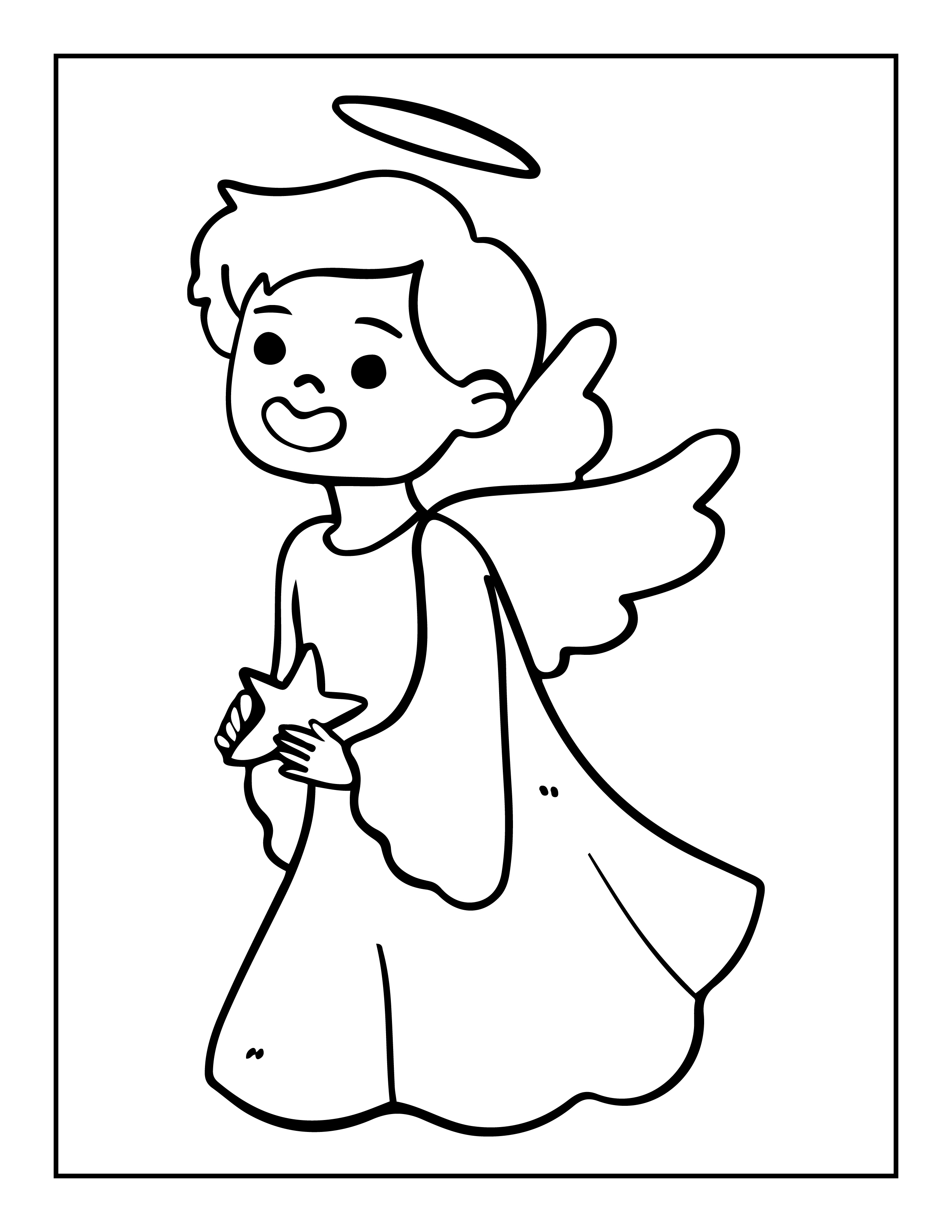 Adorable angel coloring pages north pole christmas
