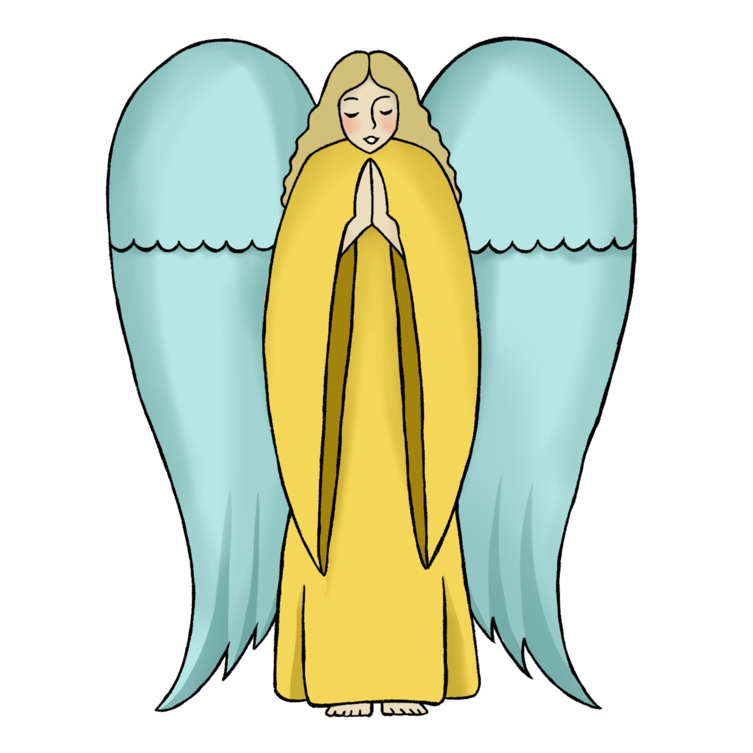Angel drawing easy steps