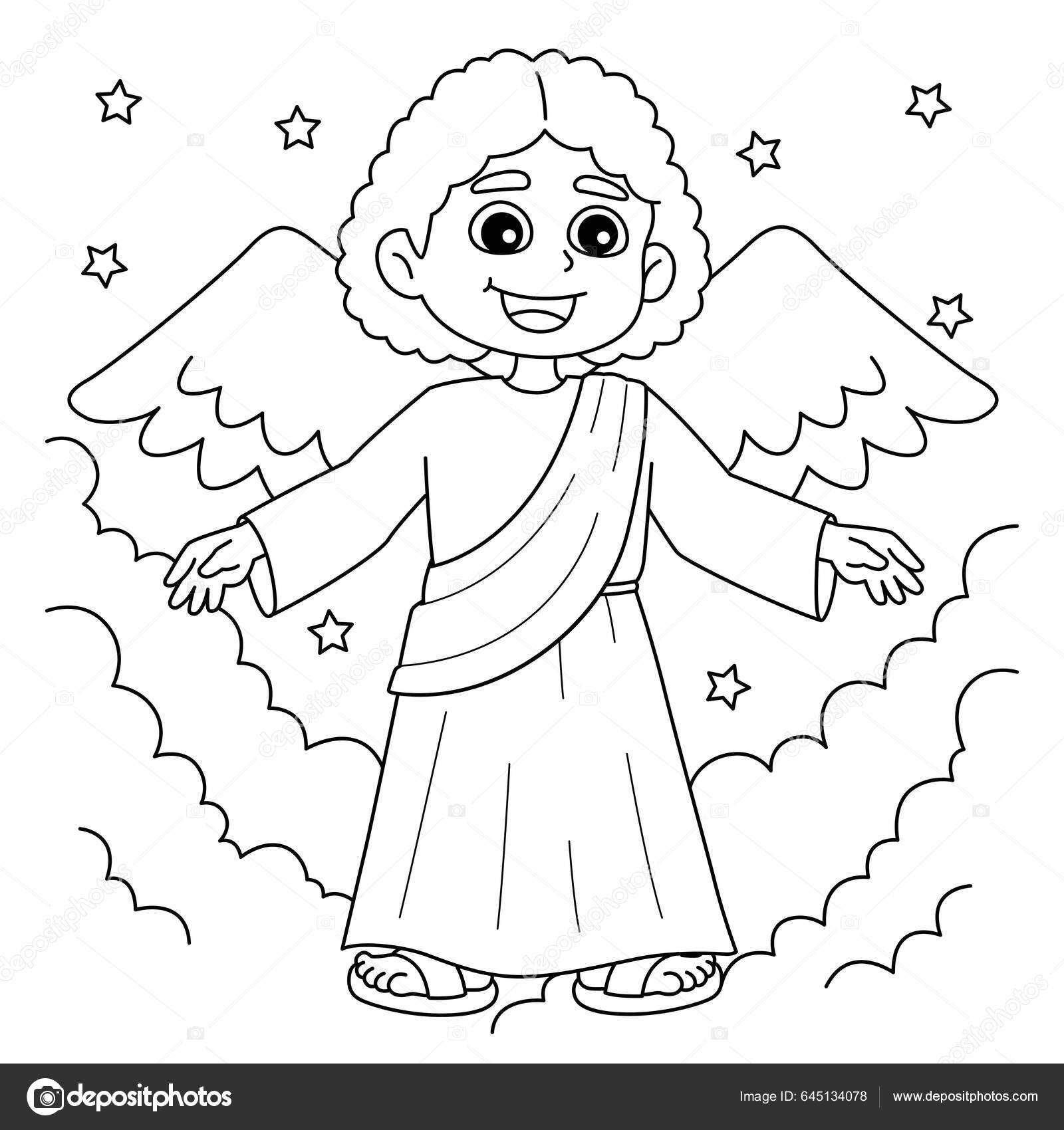 Cute funny coloring page archangel provides hours coloring fun children stock vector by abbydesign