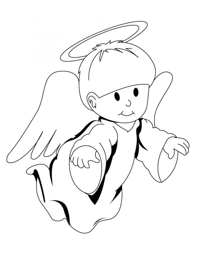 Simple angel coloring page