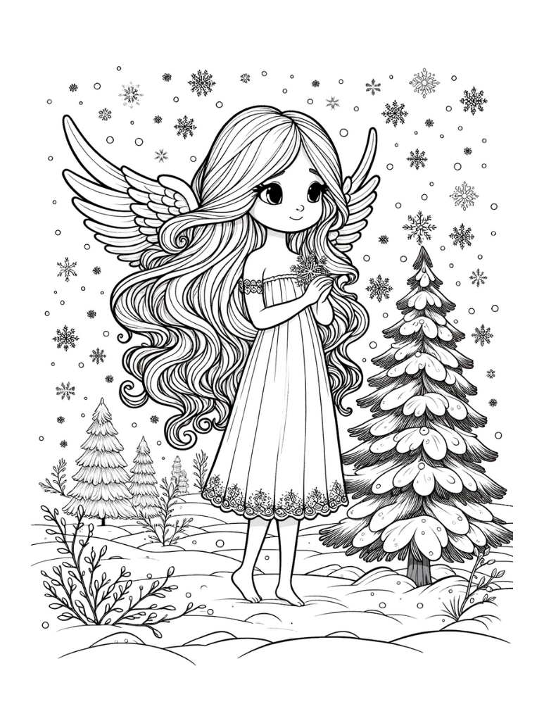 Free angel coloring pages for kids