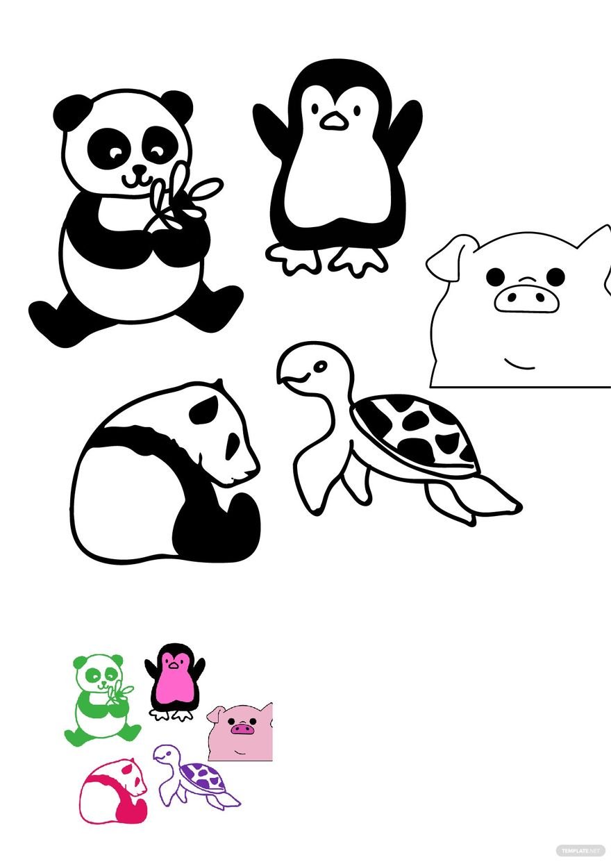 Free simple animal coloring pages