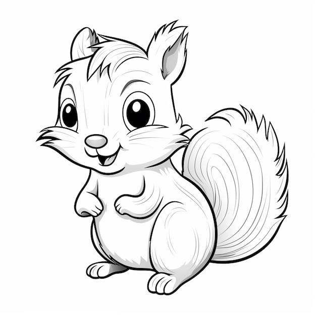 Premium ai image kawaii very simple animal coloring page for kids black outline